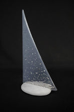 Load image into Gallery viewer, Sparkly fused glass pebble yacht boat