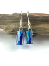 Load image into Gallery viewer, Fused Glass Dangly earrings