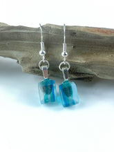 Load image into Gallery viewer, Fused Glass Dangly earrings