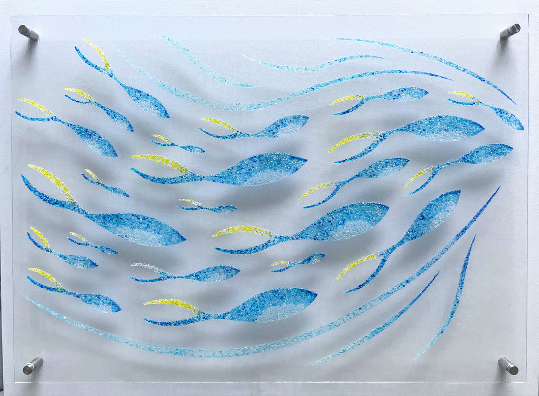 Super Turquoise and Yellow Fish Shoal - SALE