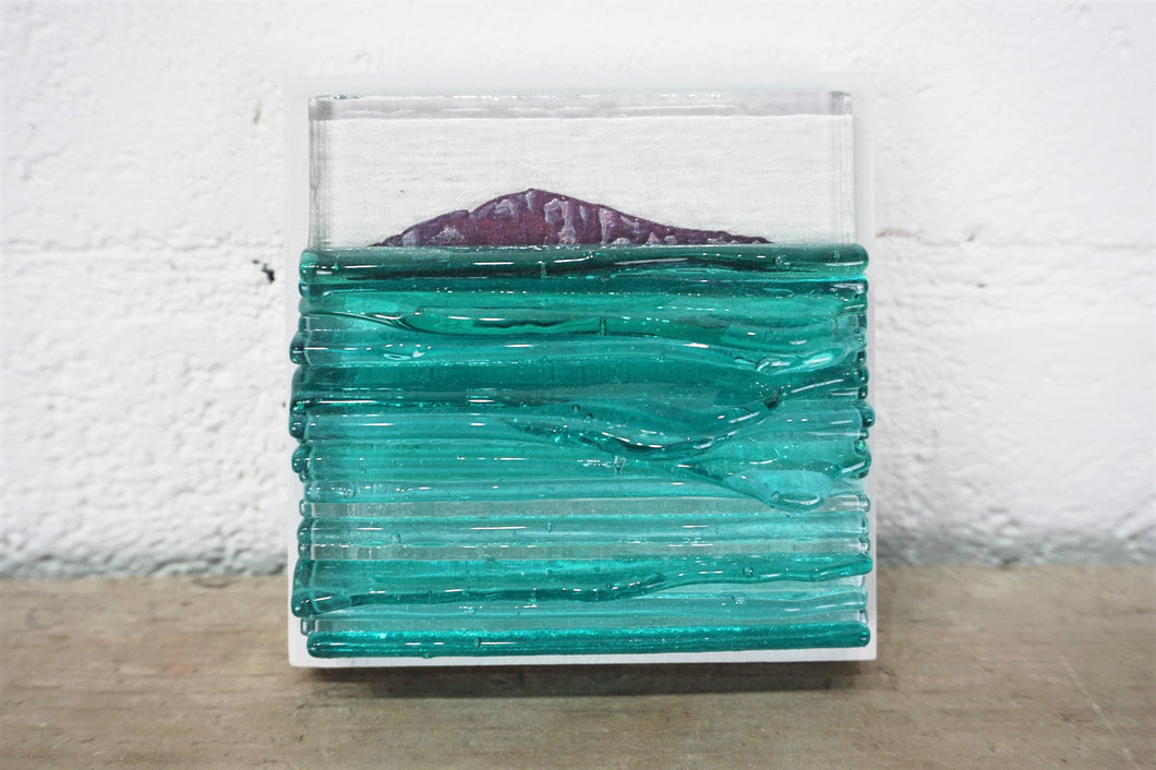 Bantham Burgh Island Fused Glass seascape