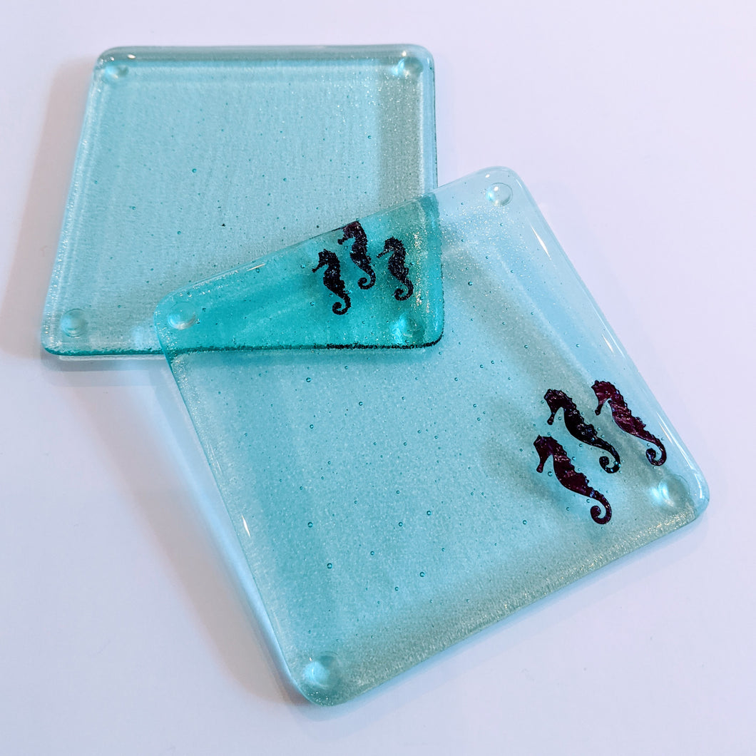 Fused glass coaster