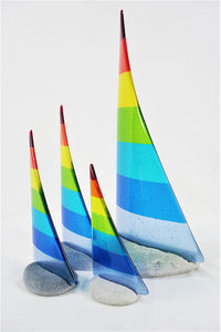 Rainbow fused glass pebble yacht boat super yacht