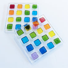 Load image into Gallery viewer, Rainbow mosaic fused glass coaster