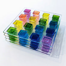 Load image into Gallery viewer, Rainbow mosaic fused glass coaster