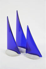 Load image into Gallery viewer, Royal Blue fused glass pebble yacht boat