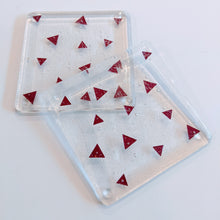 Load image into Gallery viewer, Triangles fused glass coaster