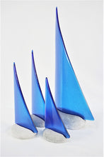 Load image into Gallery viewer, True blue fused glass pebble yacht boat super yacht