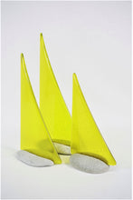 Load image into Gallery viewer, Yellow fused glass pebble yacht boat